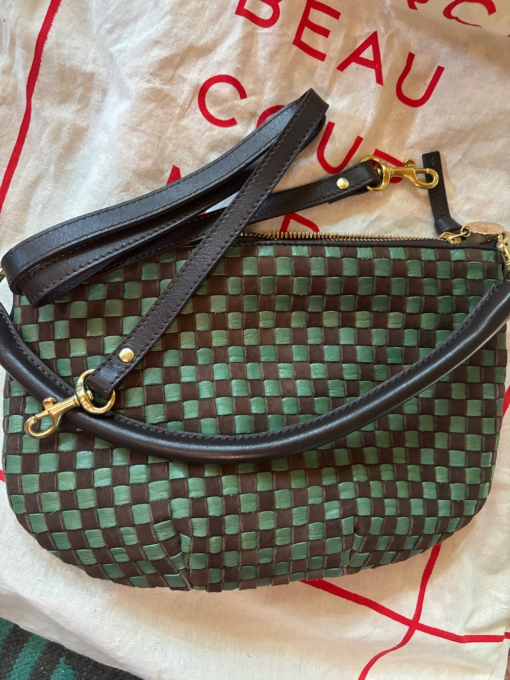 Clare V. Petit Moyen - Pine/ Chocolate NWT - Picture 7 of 8